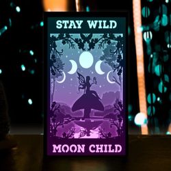 fairy moon paper cut light box template