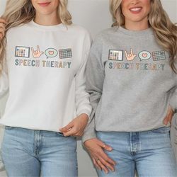 speech therapy sweatshirt, matching slp shirt, group speech language pathologist sweater, speech therapist gift speech p