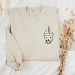 boba tea sweatshirt, bubble tea sweater, kawaii boba shirt, bubble tea sweatshirt, gift for boba lover, boba tea kawaii