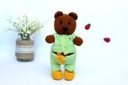 cute teady bear clothes, stuffed animal bear doll, crochet bear plushie toy baby