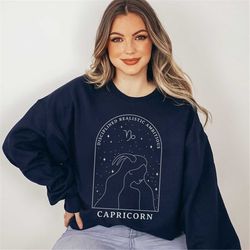 custom boho capricorn horoscope sweatshirt, capricorn zodiac shirt, astrology sweater, constellations shirt, capricorn b