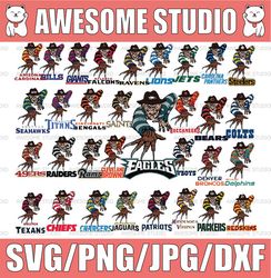 freddy football bundle 32 teams svg png, freddy krueger nfl svg, nightmare horror freddy, nfl teams, nfl svg, football t