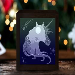 unicorn paper cut light box template