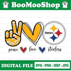 peace love steelers svg, peace love design inspired png digital download, nfl teams, nfl png, football teams png
