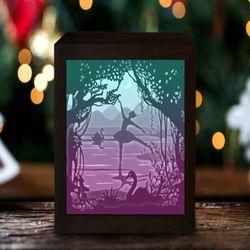 swan lake paper cut lightbox template