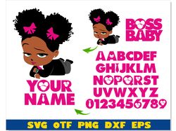 african american boss baby girl & boss baby girl font & logo | boss baby girl png, afro boss baby girl svg