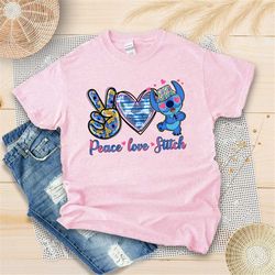 peace love stitch shirt, stitch shirt, gift for her, lilo and stitch tee, cute stitch shirt, funny stitch shirt, stitch