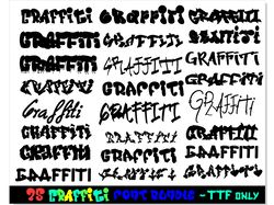 25 graffiti fonts ttf - graffiti font bundle, graffiti letters, urban font, street font, handwritten font, script font