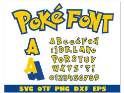 pokemon font svg cricut layered | pokemon font ttf | pokemon font png