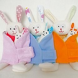 lovey funny  bunny comforter, plush toy , baby toy 6-12 month ,baby snuggle comforter ,crib toys .