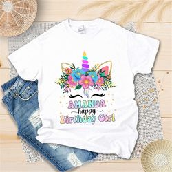 custom birthday girl shirt - unicorn toddler shirt - cute unicorn girls shirt - unicorn girl shirt - girls birthday gift