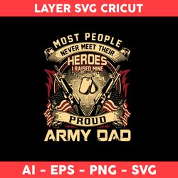 Most People Never Meet Their Heroes I Raised Mine Proud Army Dad Svg, Dad Svg, Father Day Svg - Digital File