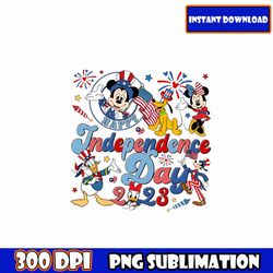 mickey _ friends 4th of july 2023 png, independence day png, checkered red white and blue, american freedom