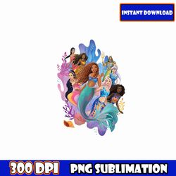 trend 2023 little mermaid png bundles, black mermaid png, black girl magic, black girl mermaid, princess cut files