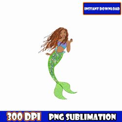 little mermaid png bundle, black little mermaid png, watercolor, black girl magic, black mermaid tee, princess, cricut