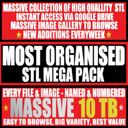 stl pack,12tb stl pack 500,000 models,3d models pack,organized by category,lifetime access