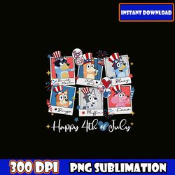 happy 4th of july png, blue & friends 4th july png bundle, blue dog 4th of july png, fourth of july bundle, independence
