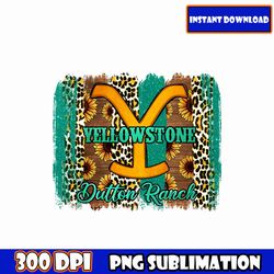 yellowstone dutted ranch brushstroke png, yellowstone png, western cowboy png, western png, retro png, cow skull png