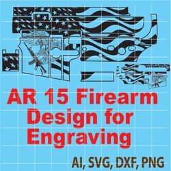 ar 15 firearm template american flag eagle design vector art