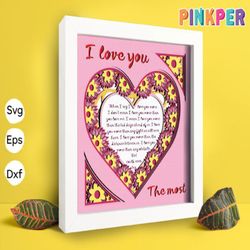 i love you the most paper cut light box template