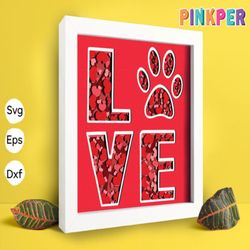 love paws paper cut light box template