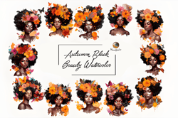 autumn black beauty watercolor clipart