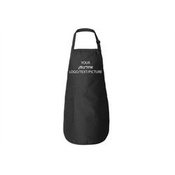 personalized logo apron with pockets, custom text logo apron, custom print apron, custom kitchen apron women and men