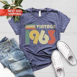 new 60th birthday shirt, vintage 1963 shirt, 60th birthday gift for women, 60th birthday gift for men, 60th birthday fri