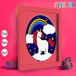 unicorn papercut light box