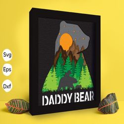 daddy bear papercut light box template