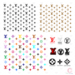 Full Color LV Wrap Svg, Louis Vuitton Svg, LV Logo Wrap Svg