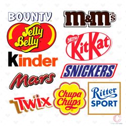 candy logos svg, chocolate labels clipart, sweet brand logos, candy svg, logo bundle svg, candy brand logo svg