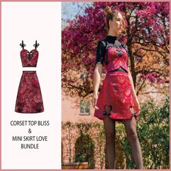 pattern bundle - mini skirt love & corset top bliss- thisiskachi