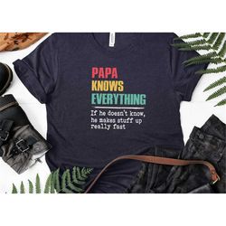 papa knows everything shirt, father's day shirt, father's day lion face shirt, father's day gift