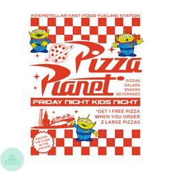 pizza planet toy story alien png sublimation design