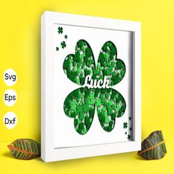 luck four-leaf clover papercut light box