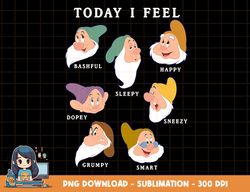 disney snow white and the seven dwarfs expressions today png, sublimation, digital print