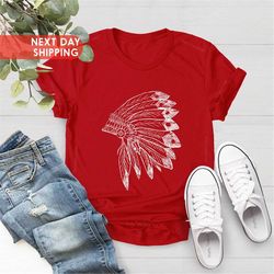 native american headdress t-shirt, native american unisex t-shirt, live wild and free tee, native american gift, valenti