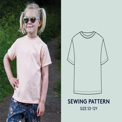 t-shirt sewing pattern and video tutorial, easy sewing project for beginners, t shirt pdf pattern, instant download