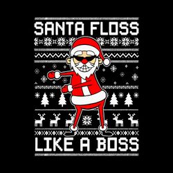 Kids Ugly Christmas Santa Floss Like A Boss Svg, Christmas, Christmas Svg, silhouette svg fies