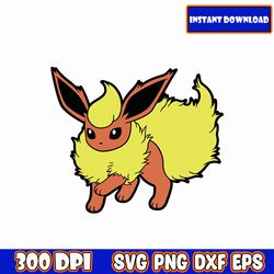 pokemon flareon svg, pikachu svg , pikachu png , pokemon cricut vector bundle , pikachu diy , png image t-shirt cut file