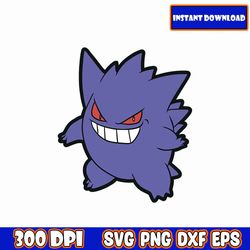 pokemon gengar svg, pokemon svg bundle, layered svg files, cartoon svg, pokemon clipart, pikachu svg, pokemon font svg