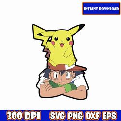 pokemon pikachu and ash svg, pokemon svg bundle, pikachu svg, pokemon clipart, pokemon cricut, svg files for cricut