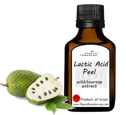 lactic acid peel with soursop extract . skin discoloration, acne, scars.