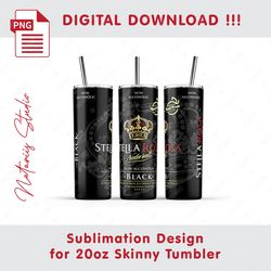 Inspired Stella Rosa Template - Seamless Sublimation Pattern - 20oz SKINNY TUMBLER - Full Tumbler Wrap
