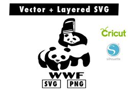wwf panda wrestling t-shirt svg and png files for cricut machine , anime svg , manga svg , goku svg