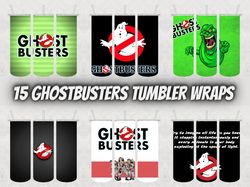 15 ghostbusters tumbler wrap design bundle - png sublimation printing design - 20oz tumbler designs