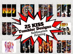 25 kiss tumbler wrap design bundle - png sublimation printing design - 20oz tumbler designs