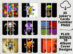 35 icp - joker's cards tumbler wrap design bundle - png sublimation printing design - 20oz tumbler designs