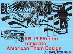 ar 15 firearm template american them design vector art